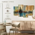 thumbnail image 4 of Elephant Stock City Lights Wall Art - Horizontal Multi Panel Canvas - Living Room Wall Decor - Abstract Multi Panel - Blue And Yellow Decor By Ruane Manning - 75" x 48", 4 of 4