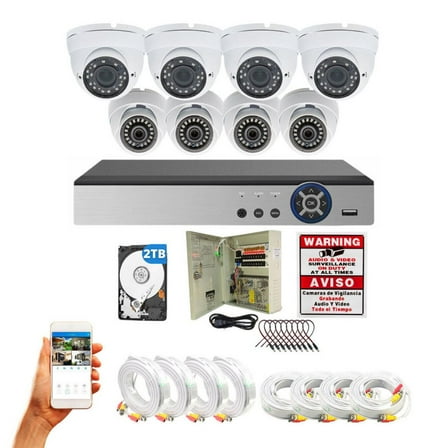 Evertech 8 Channel HD Security Surveillance Camera System Night Vision Remote Access w/2TB