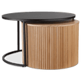 thumbnail image 1 of Bouclair Natural & Black Nesting Coffee Table - Black Metal and Natural Wood, 1 of 10