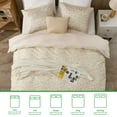thumbnail image 4 of Gogreen 100% Algodón 3 Piezas Funda Nórdica Tamaño Queen de Lujo Juegos de Cama Tamaño Queen Floral, Suave y Transpirable, Funda Nórdica Cómoda Tamaño Queen con Patrón, con Cierre de Cierre, 4 of 10