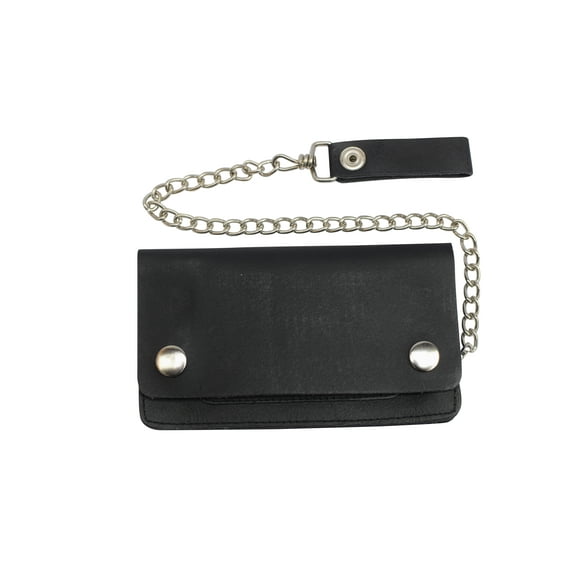 Black Trucker / Biker Wallet with Chain and Snap Belt Loop