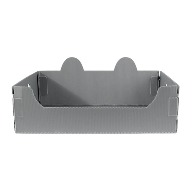 Milaget Cat Litter Box Funny Open Cats Litter Box Tray for Indoor Cats Small Animals Gray