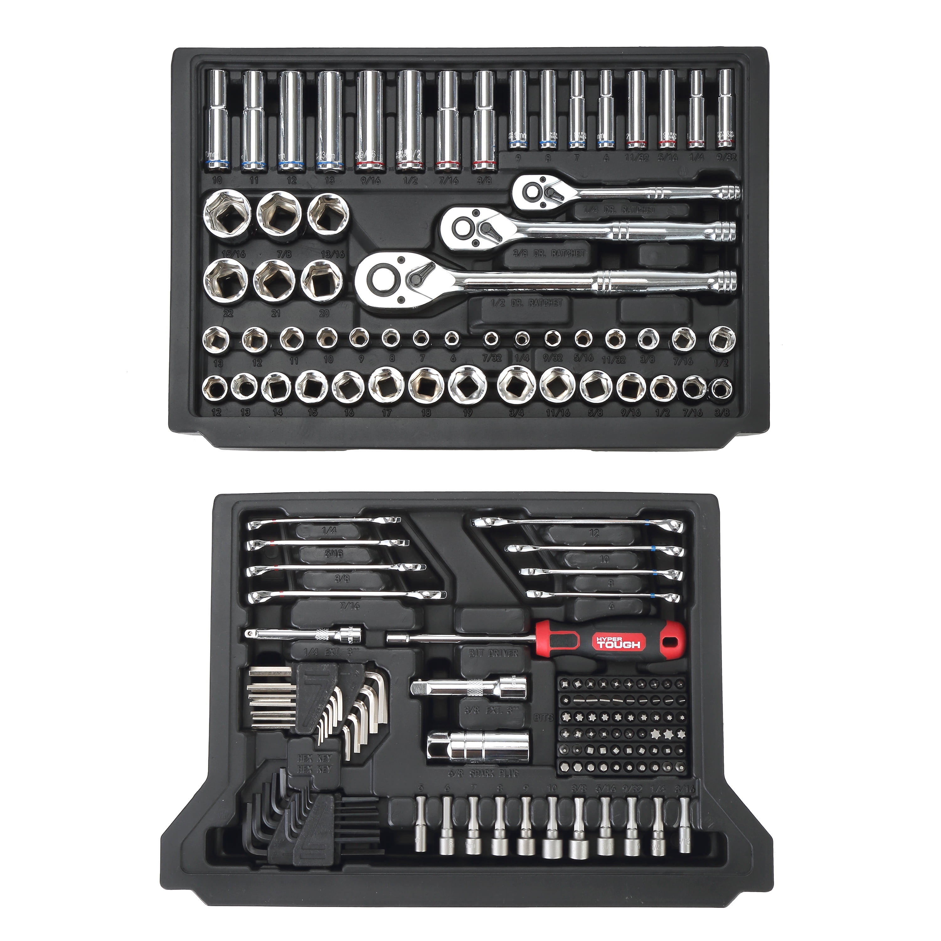 Hyper Tough 170-Piece 1/4, 3/8 and 1/2-inch Drive Mechanics Tool