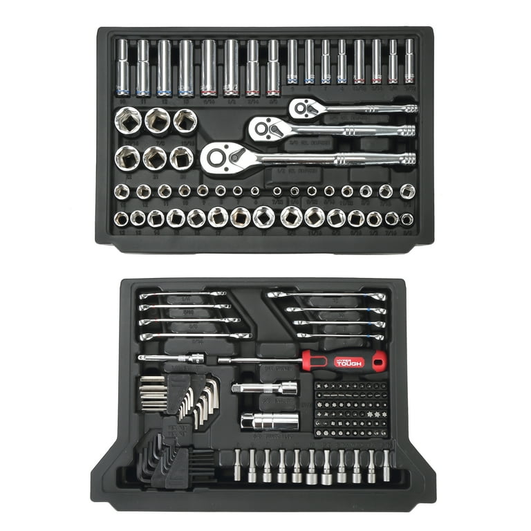 Hyper Tough 170-Piece 1/4, 3/8 and 1/2-inch Drive Mechanics Tool
