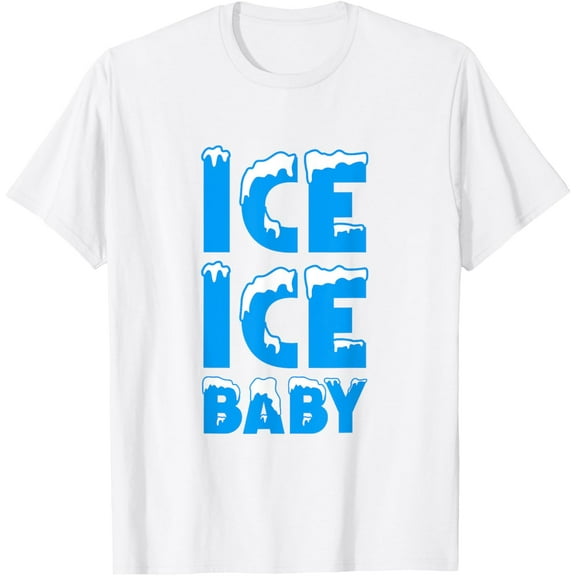 Ice Ice Baby Funny Family Halloween Costume Couples T-ShirtMen's and women's pure cotton short-sleeved shirts