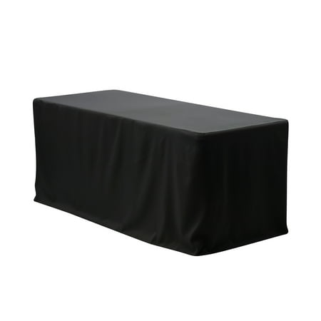 Your Chair Covers 8 Ft Fitted Polyester Tablecloth Rectangular Black