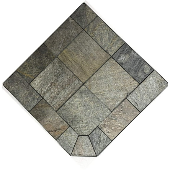 Dominus Heat Corner Hearth Pad - Natural Silver Slate