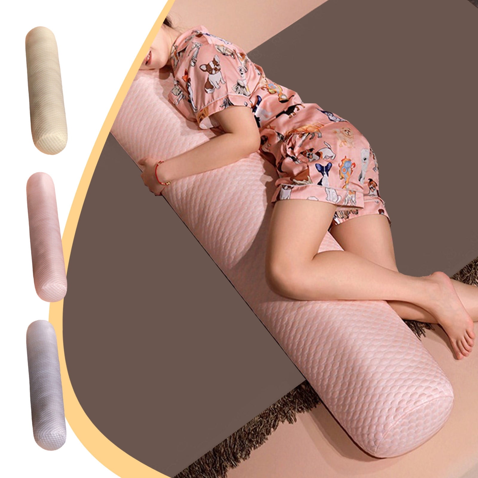 27.55in Long Bolster Pillow, for Bed Full Body Pillow with Cover, Cylinder Tube Roll Pillow for Adults, Firm Body roll Pillow Maternity Pillow for Hugging Sleeping
