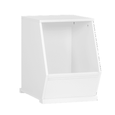 STAROUS Stackable White Wooden Toy Storage Organizer - 1 Cubby Shelf for Kids' Rooms
