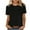 Black, variant on Chiffon Blouses for Women Business Casual Petal Short Sleeve Office Work Tops Dress Tunic Shirts
