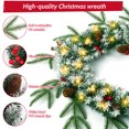 thumbnail image 5 of Yexmas Christmas Wreaths,24" Christmas Wreaths for Front Door , Battery Powered Flocked Artificial Christmas Wreath,Outdoor Christmas Decor with LED Lights & Ornament, 5 of 7