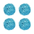 thumbnail image 1 of Unique Bargains 4 Pcs Wicker Rattan Balls 3.9 Inch Rattan Decorative Balls for Vase Fillers Craft Home Decor Light Blue, 1 of 5