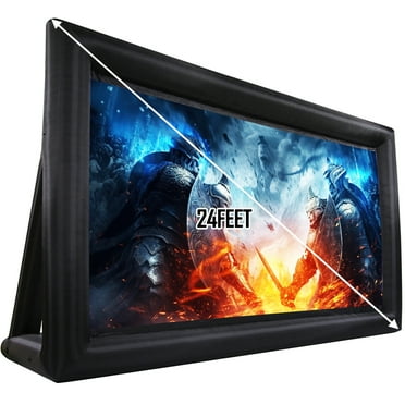 Inflatable Movie Screen Outdoor Projector Screens 24ft, Blow Up Mega Screen for Movie Night Backyard, Large Cinema Projection Screen Packages, Supports Front and Rear Projection