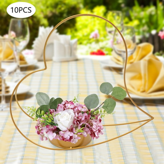 10 Pcs Gold  Metal Geometric Centerpiece Elegant Wedding Centerpieces for Tables