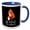 Blue/White, variant on 3drose, Funny Adorable Smiling Red Fox on Black. Be Kind to Animals, 11oz Two-tone Yellow Mug