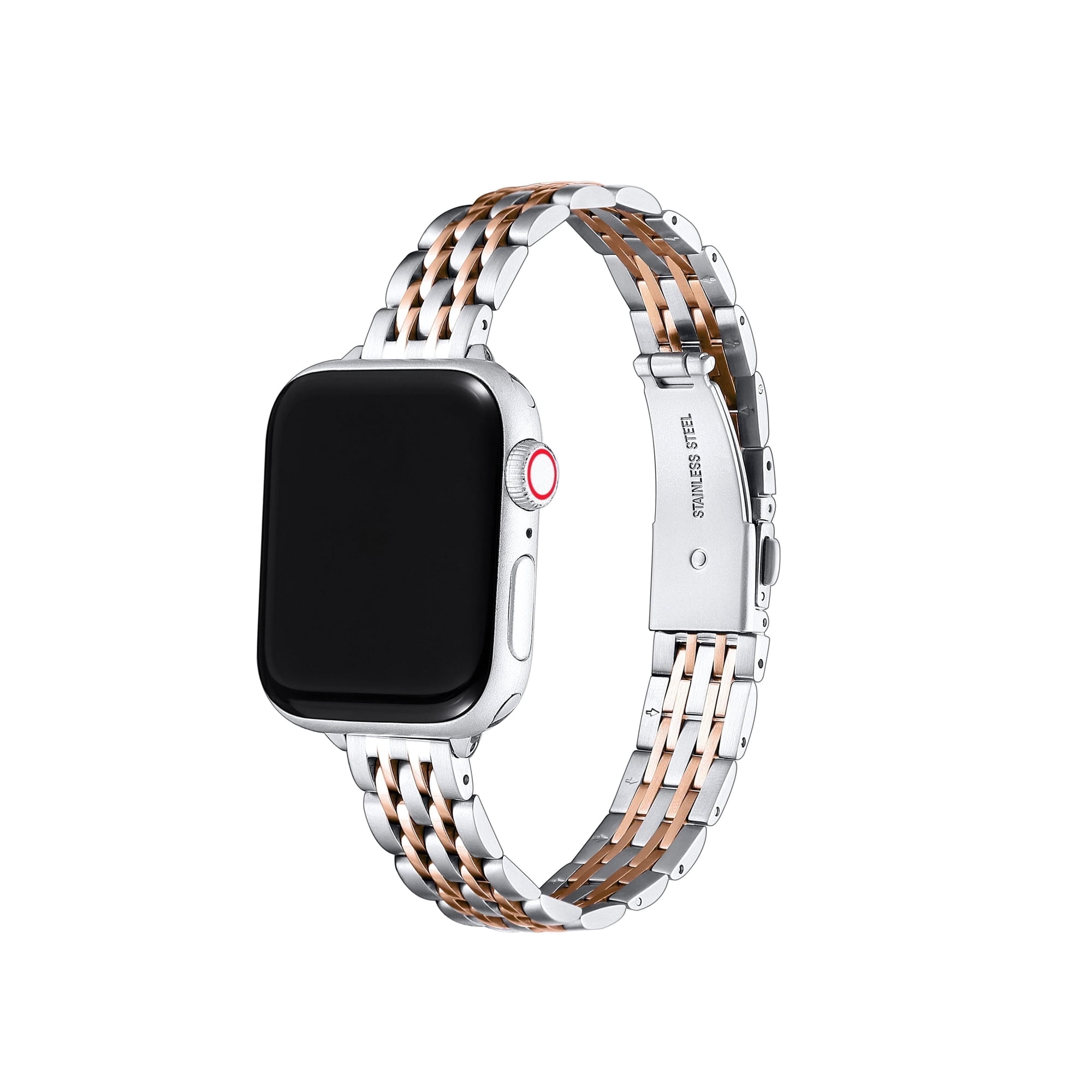 Posh Tech Rainey Skinny Stainless Steel Gold/Silver Band Compatible with Apple Watch