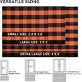 thumbnail image 3 of Fall Orange and Black Plaid Rugs, 3'x5' Area Rug Outdoor Indoor Front Porch Doormat Cotton Hand-Woven Layered Door Mats for Entryway Patio Laundry Bedroom Living Room, 3 of 9