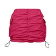thumbnail image 4 of VUPSGEZ Womens Cargo Skirt Casual Summer High Waisted Bodycon Pencil Ruched Mini Skirts Side Drawstring With Pocket (Hot Pink,XL), 4 of 6