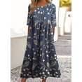 thumbnail image 2 of Vestido largo Akivide Summer Boho Floral de manga corta para mujer, 2 of 3