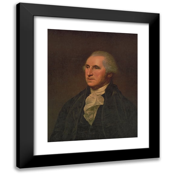 Charles Willson Peale 12x14 Black Modern Framed Museum Art Print Titled - George Washington (1900)