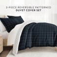 thumbnail image 7 of Noble Linens Rustic Windowpane Navy 3-Piece Patterned Duvet Cover Set, Twin, 7 of 7