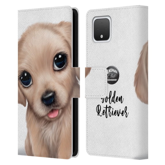 Head Case Designs Officially Licensed Animal Club International Faces Golden Retriever Leather Book Wallet Case Cover Compatible with Google Pixel 4