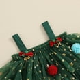 thumbnail image 5 of Little Girl Christmas Tree Dress Toddler Star Sequin Layered Tulle Tutu Dress Kids Pompom Embroidery Cake Smash Outfits Dresses, 5 of 8