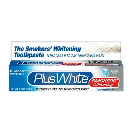 Plus White Smokers' Whitening Toothpaste, Cool Wintergreen, 3.5
