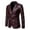 Wine, variant on Men's Casual Leather Blazer, Lapel Slim 2 Button Leather Suit Jacket with Pockets Black