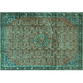 thumbnail image 1 of Ahgly Company Machine Washable Indoor Rectangle Persian Turquoise Blue Traditional Area Rugs, 6' x 9', 1 of 4