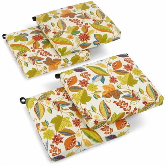 20-inch by 19-inch Spun Polyester Chair Cushion (Set of Four) - Skyworks Multi