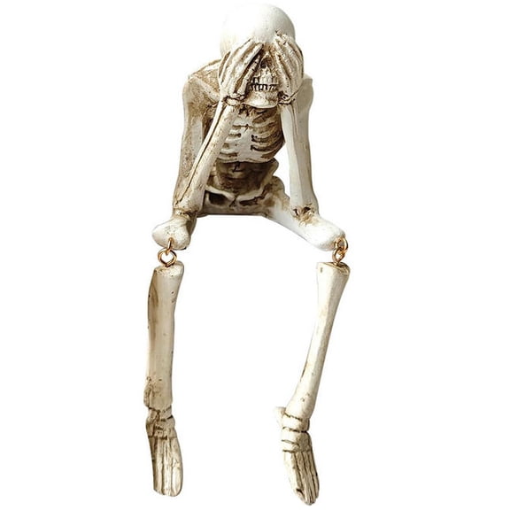 Halloween Decorations Indoor Skeleton Statues See Speak Hear No Evil Figurines for Mantel Table - Realistic Resin Skull Spooky Gothic Home Decor