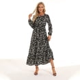 thumbnail image 2 of WILLBEST T-Shirt Extra Large Dresses Robe Longue Décontractée à Manches Longues Imprimé Floral à Volants, 2 of 7