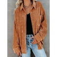 thumbnail image 6 of Naturalour Womens Corduroy Shirt Jacket Button Down Long Sleeve Blouses Collared Shirts w/Pockets, 6 of 7