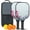 Black-2, variant on Pickleball Paddles Set Of 2, Fiberglass Surface, Tropical Jungle Print, 4 Balls & Bag