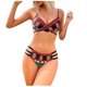 thumbnail image 1 of MKLEKYY Trajes De Baño Women High Waisted Bikini Sexy Push Up Two Piece Swimsuits Vintage Swimsuit Two Piece Retro Ruched High Waist Print Bikini Set 1779, 1 of 6