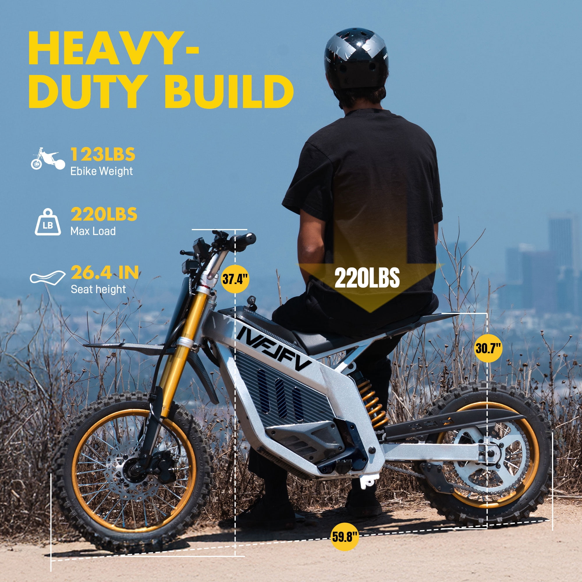 Electric Dirt Bike for Teens Adults, 14"/12" Fat Tire,Peak 3000W Mid-Drive Motor and 48V 30AH Battery, 42 MPH Max Speed,Hydraulic Off-Road E-dirt Bike for Age 13+,Black