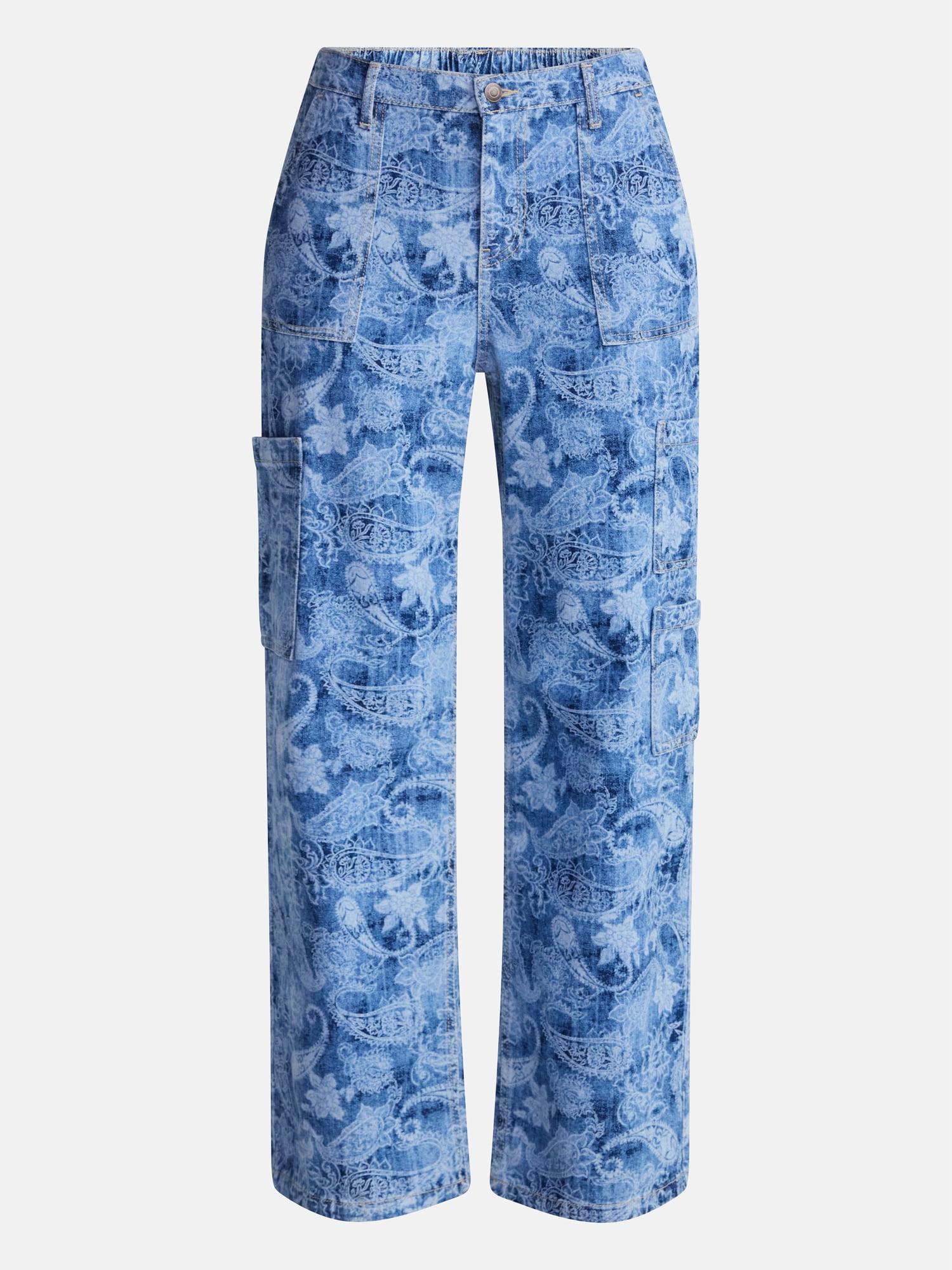 No Boundaries Wide Leg Cargo Pants, 29'' Inseam, Women's
