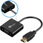 Rankie Active HDMI HDTV to VGA Adapter Converter Male to Female with microUSB and 3.5mm Audio Port Cable