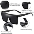 thumbnail image 4 of Gafas de sol cuadradas de gran tamaño para mujer y hombre, de moda, con parte superior plana., 4 of 5