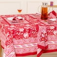 thumbnail image 5 of Hand Block Printed Table Cover - Exquisite Design, Premium Cotton Fabric, Perfect for Dining and Decor, Dining Table Linen Color Cherry Red 16 Seater 72 x 190 Inches Rectangle, 5 of 8