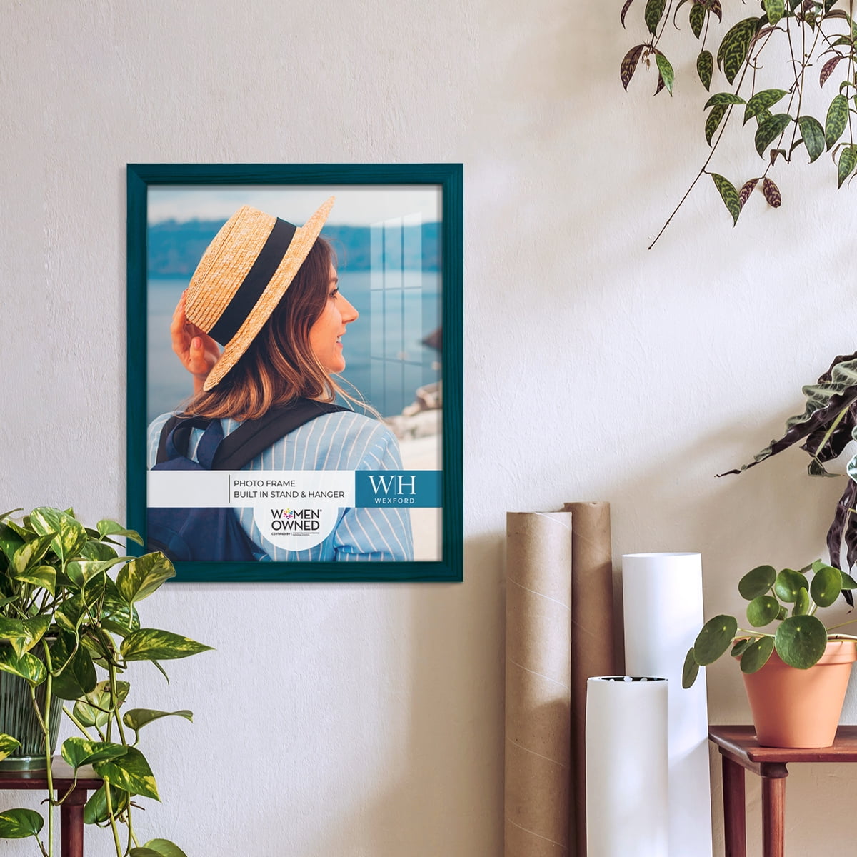 Woodgrain 11 in. x 14 in. Ocean Blue Picture Frame