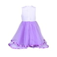 thumbnail image 3 of MAWCLOS Robes Tutu Bébé Décor Floral Robe de Soirée Col Rond Robe d'Été Décontractée Princesse Sans Manches Violet 100, 3 of 7