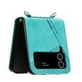 thumbnail image 6 of Allytechgroup Slim Case for Samsung Galaxy Z Flip4, Crossbody Shoulder Strap Anti-Scratch Shockproof Bumper Retro Case Cover for Girls Women, Green, 6 of 11