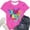 Hot Pink, variant on Tops for Women Short Sleeve 80's Print Casual Y2K T Shirts Loose Fit Crew Neck 2026 Fashion Summer Tees