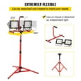 thumbnail image 5 of VEVOR 10,000 Lumen Dual-Head LED Work Light – Adjustable Tripod Stand (27.6"-68.1"), IP65 Waterproof, 5000K Daylight for Job Sites & Garages, 5 of 8