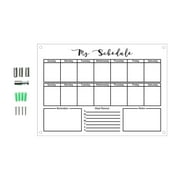 WMGHA Clear Non-Magnetic Calendar Set for Fridge, Weekly Calendar and Blank Board,Daily To-Do List Organizer for Home Office Schedule Management,Sticks to Wall,Glass,Door,Any Smooth Surfaces