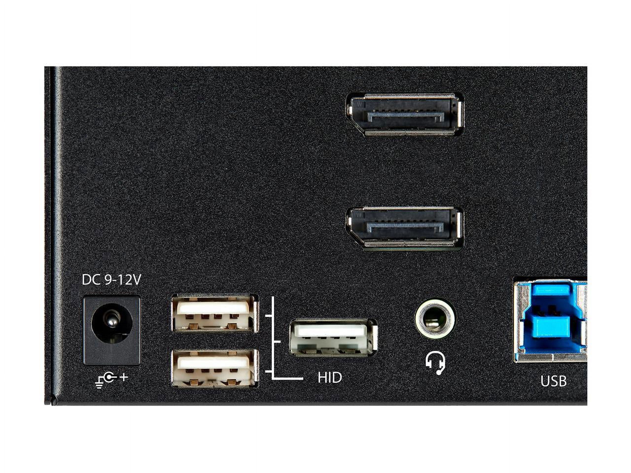 StarTech.com 2 Port Triple Monitor DisplayPort KVM Switch 4K 60Hz UHD HDR, DP 1.2 KVM Switch, 2-Pt USB 3.0 Hub, 4x USB HID, Audio, Hotkey