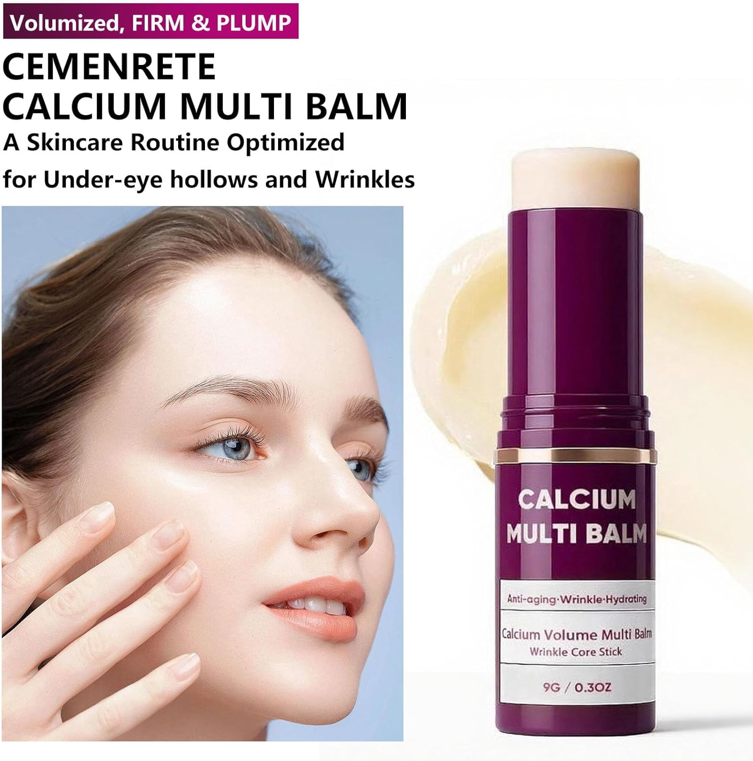 Calcium Multi Balm, Wrinkle Core Stick, Anti Aging Firming Skincare Stick, Collagen Moisturing Stick, Hydrating Skin, Suitable For Eyes, Face, Neck