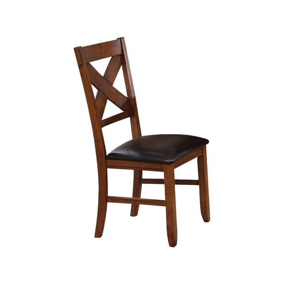 ACME Apollo Side Chair (Set-2) in Espresso Synthetic Leather & Walnut